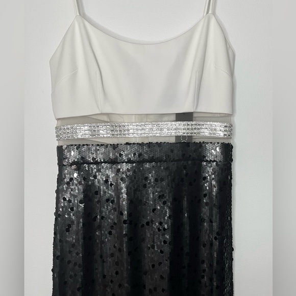 Toccin NWT Illusion Cutout Charlotte Sequin Crystal Midi Dress - Picture 6 of 10